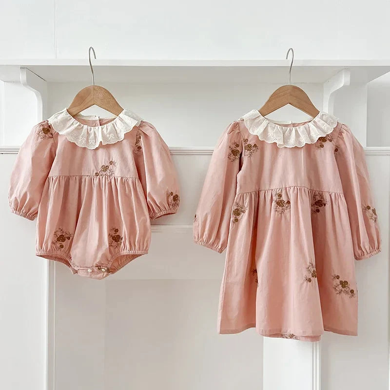 Lace Collar Flower Romper