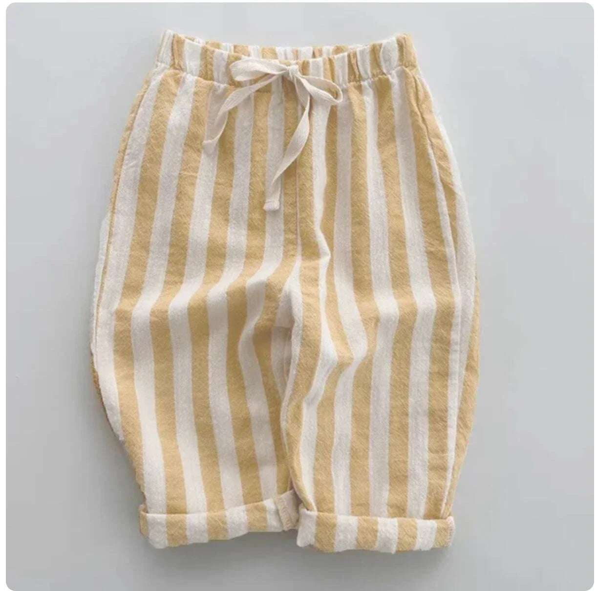 Cotton Linen Striped Pants