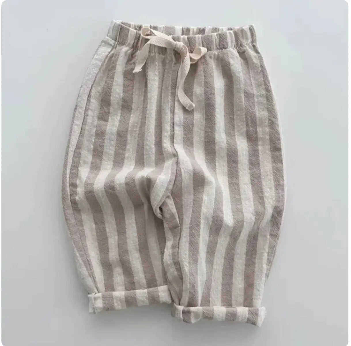 Cotton Linen Striped Pants
