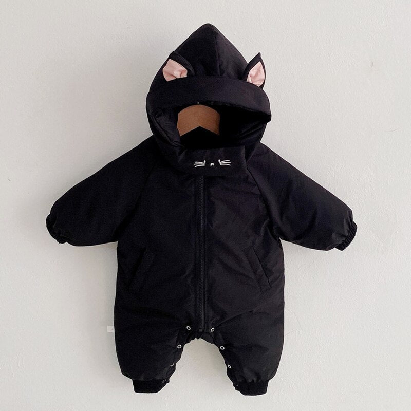 Cute Cartoon Ears Hooded Jumpsuit