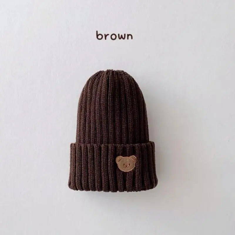 Teddy Bear Embroidered Beanie Hat