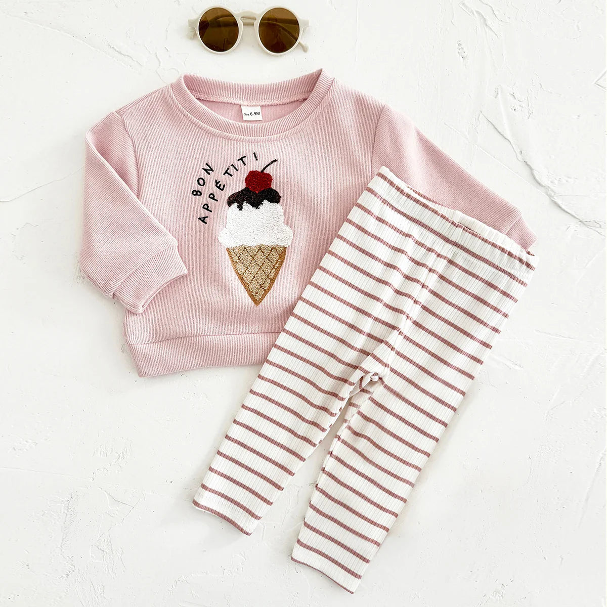 Cherry Ice Cream Stripe Set