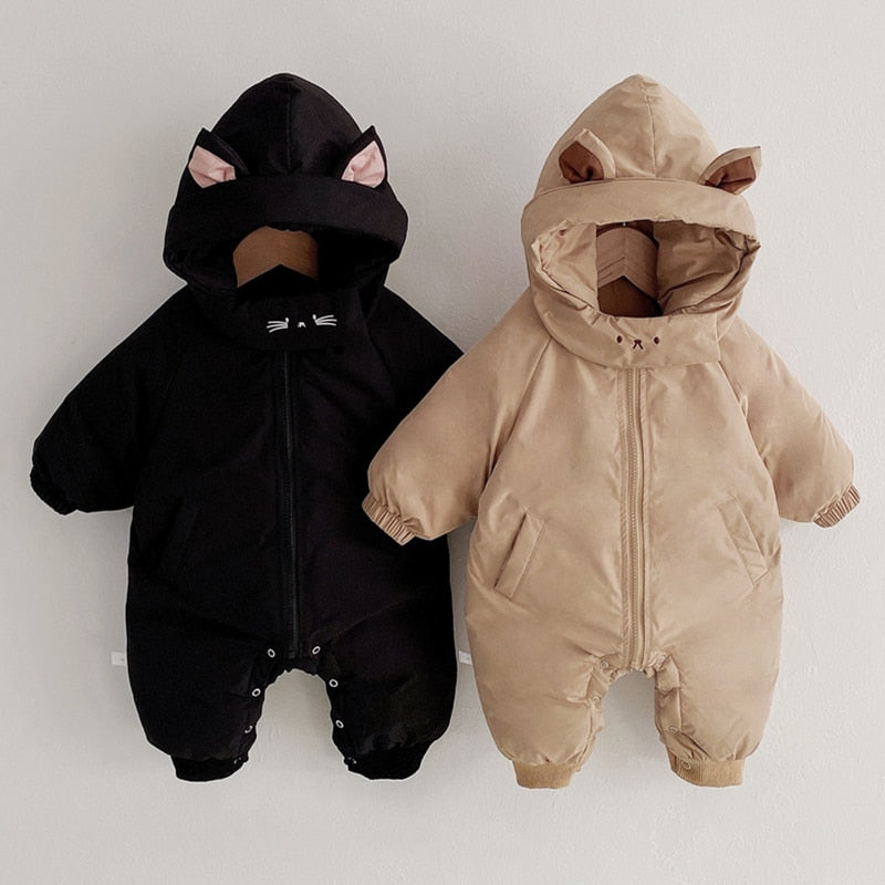 Cute Cartoon Ears Hooded Jumpsuit