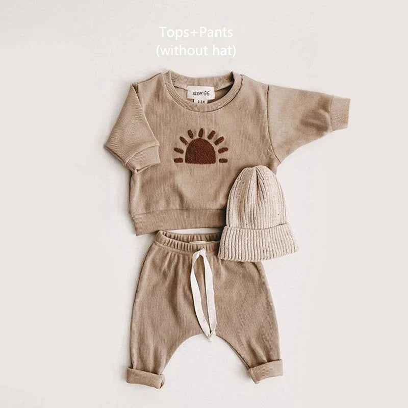Fuzzy Rainbow Sun Jogger Set