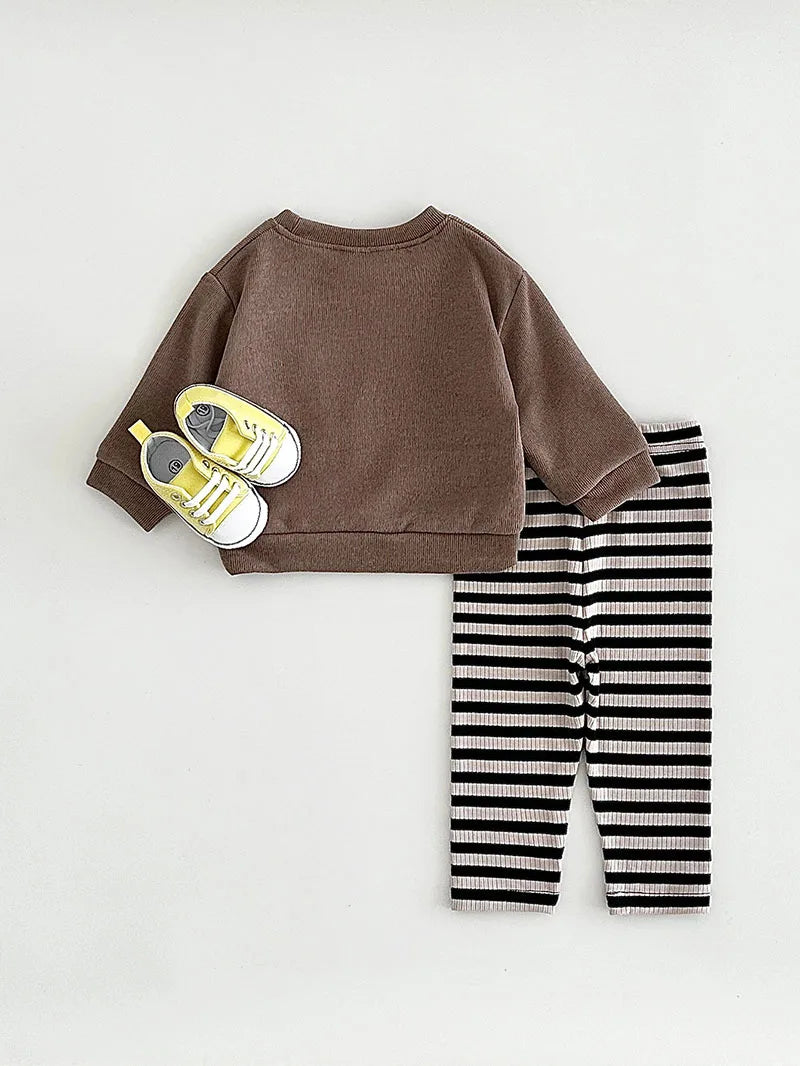 Dinosaur Striped Pants Set