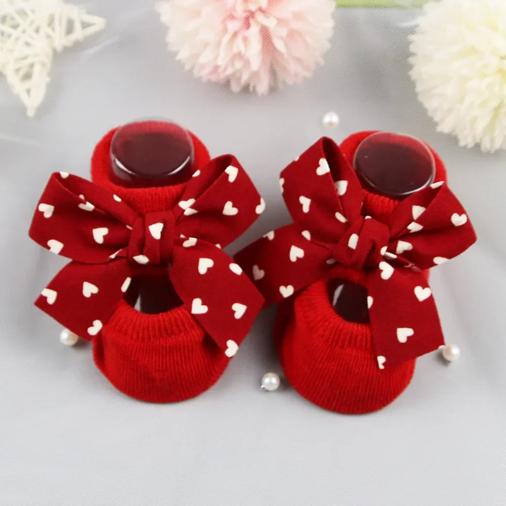 Anti Slip Bowtie Cotton Socks