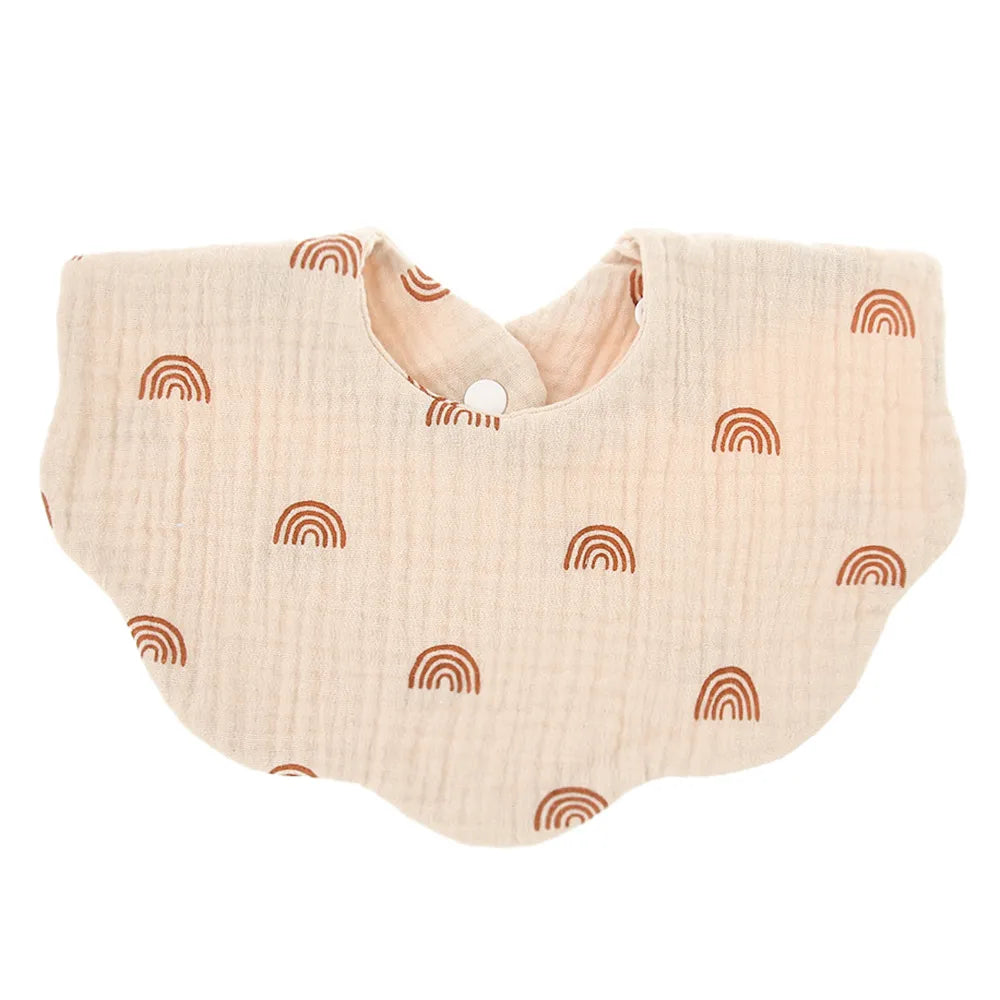 Muslin Round Petal  Infant Bib
