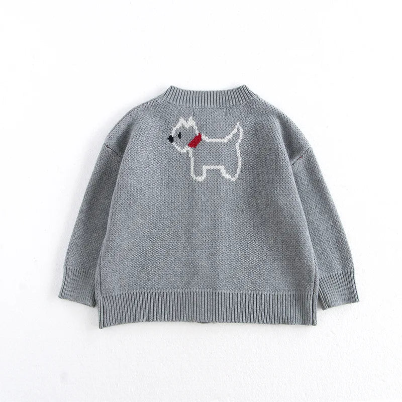 Jacquard Puppy Dog Cardigan