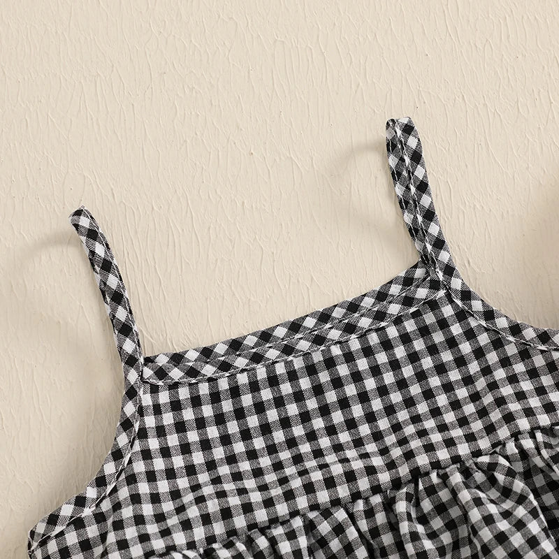 Plaid Picnic Romper Dress