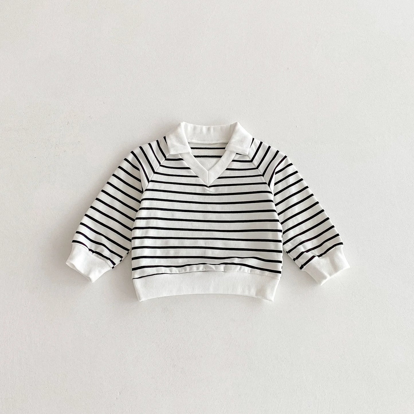 Striped Polo Sweatshirt