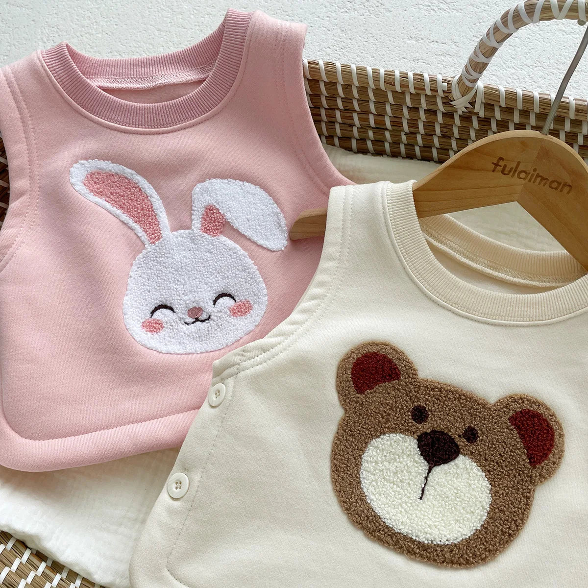 Bear Rabbit Prints Vest Top