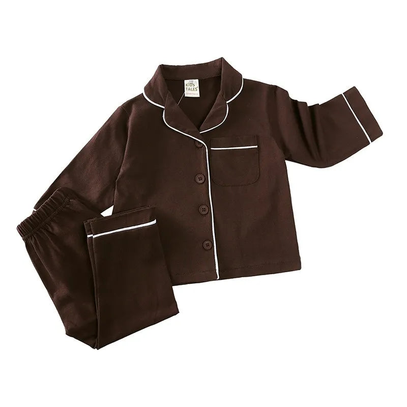 Piped-Trim Pajamas Set