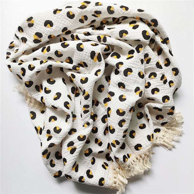 Floral Tassel Swaddle Blanket