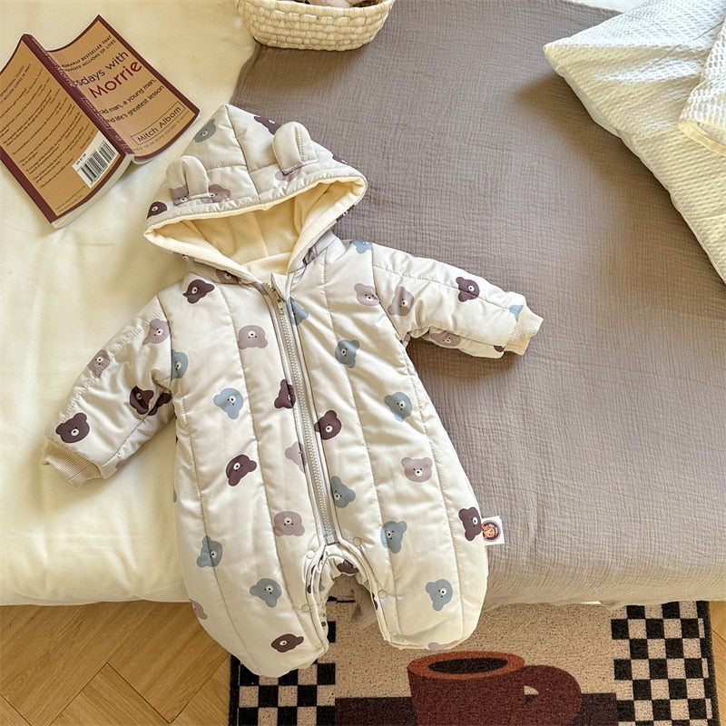 Warm Hooded Fleece Jumpsuit