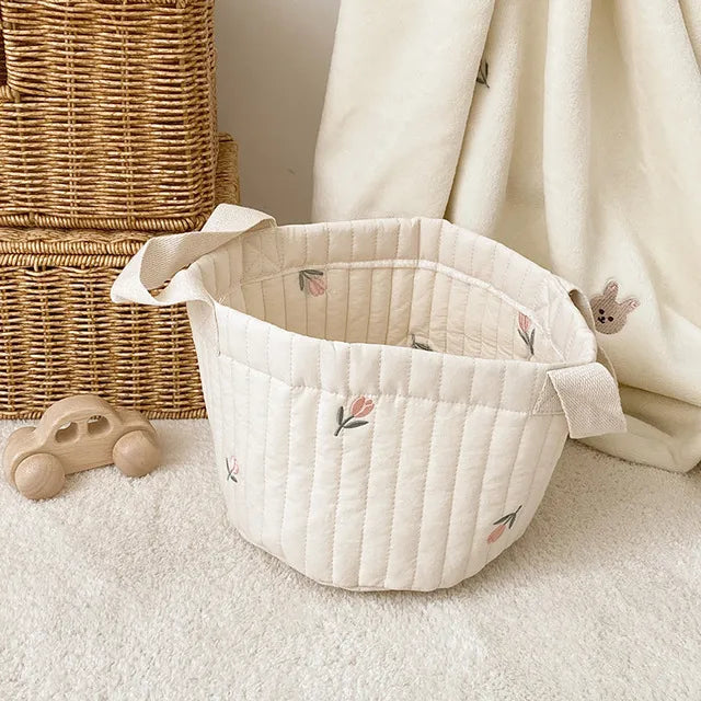 Cute Bear Embroidery Storage Basket