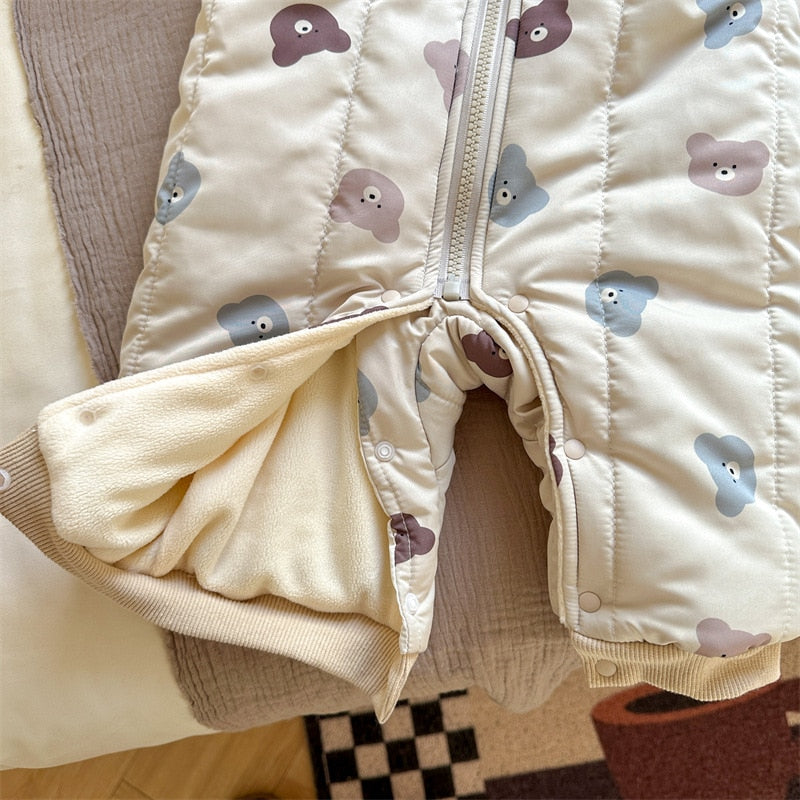 Warm Hooded Fleece Jumpsuit