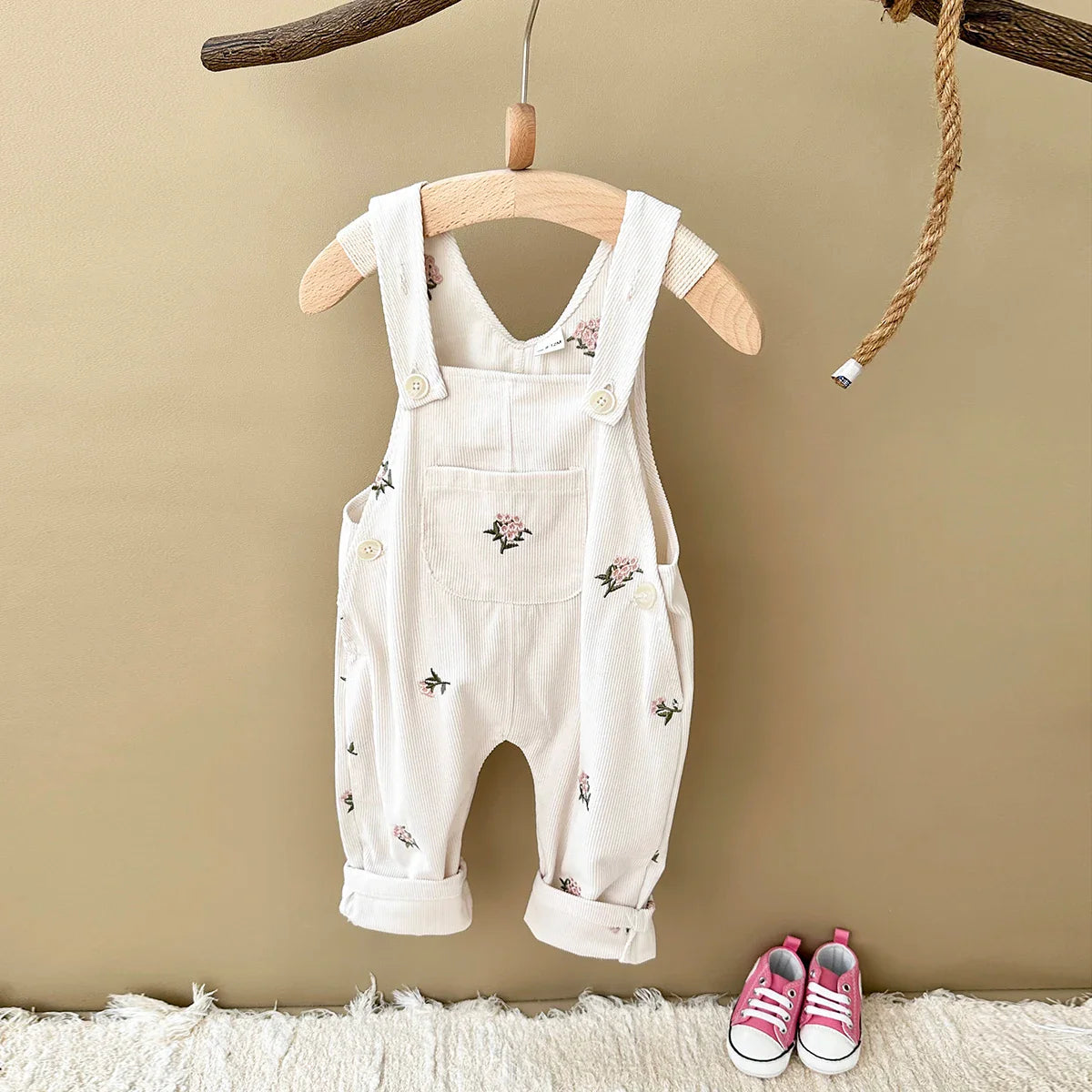 Floral Corduroy Jumpsuit