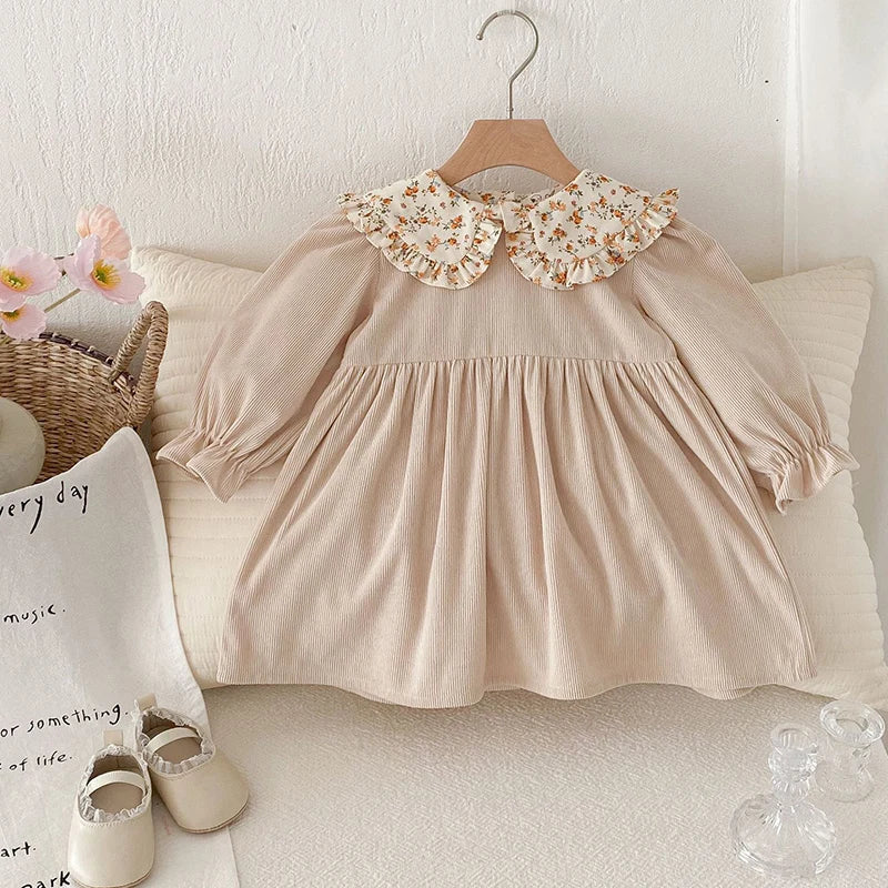 Euro Style Floral Collar Dress