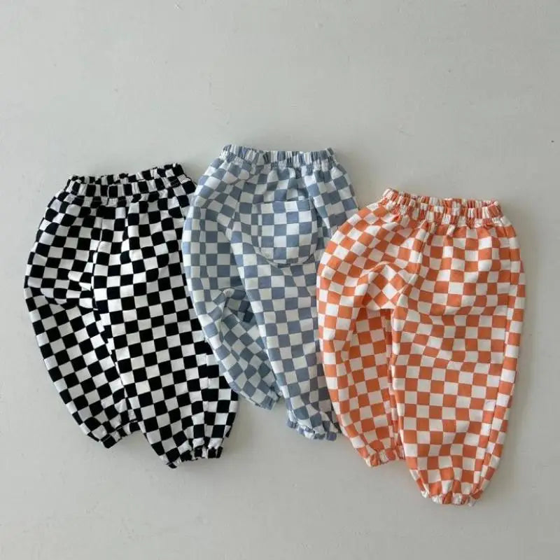 Versatile Checkered Loose Pants