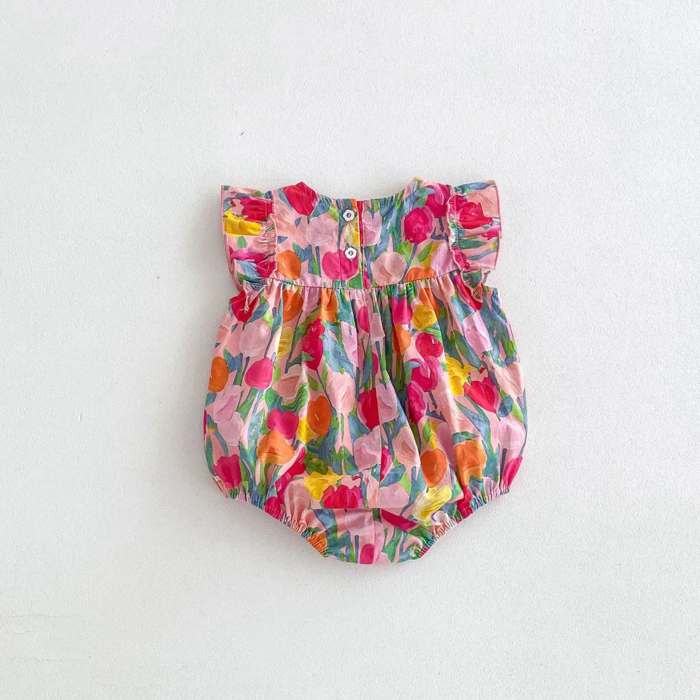 Tulip Ruffle Sleeve Romper