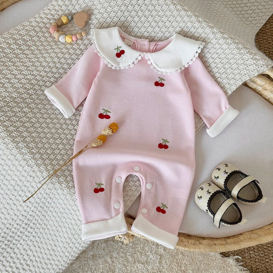 Pink Cherry Print Jumpsuit