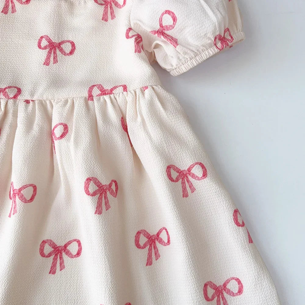Ribbon Print Casual Dress