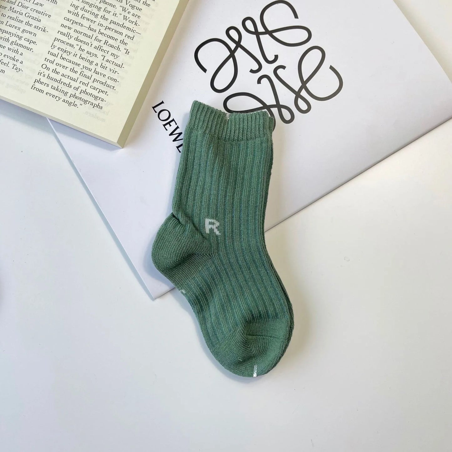 Letter R Cotton Cute Baby Socks