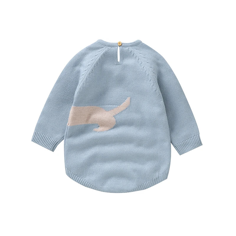 Newborn Dog Design Knitted Bodysuit