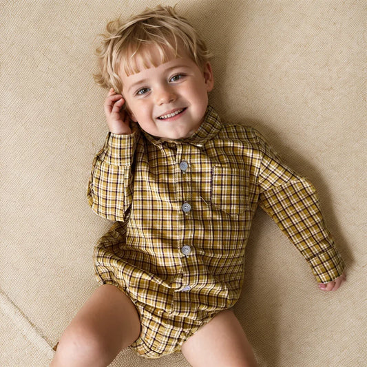 Boys Button Up Bodysuit