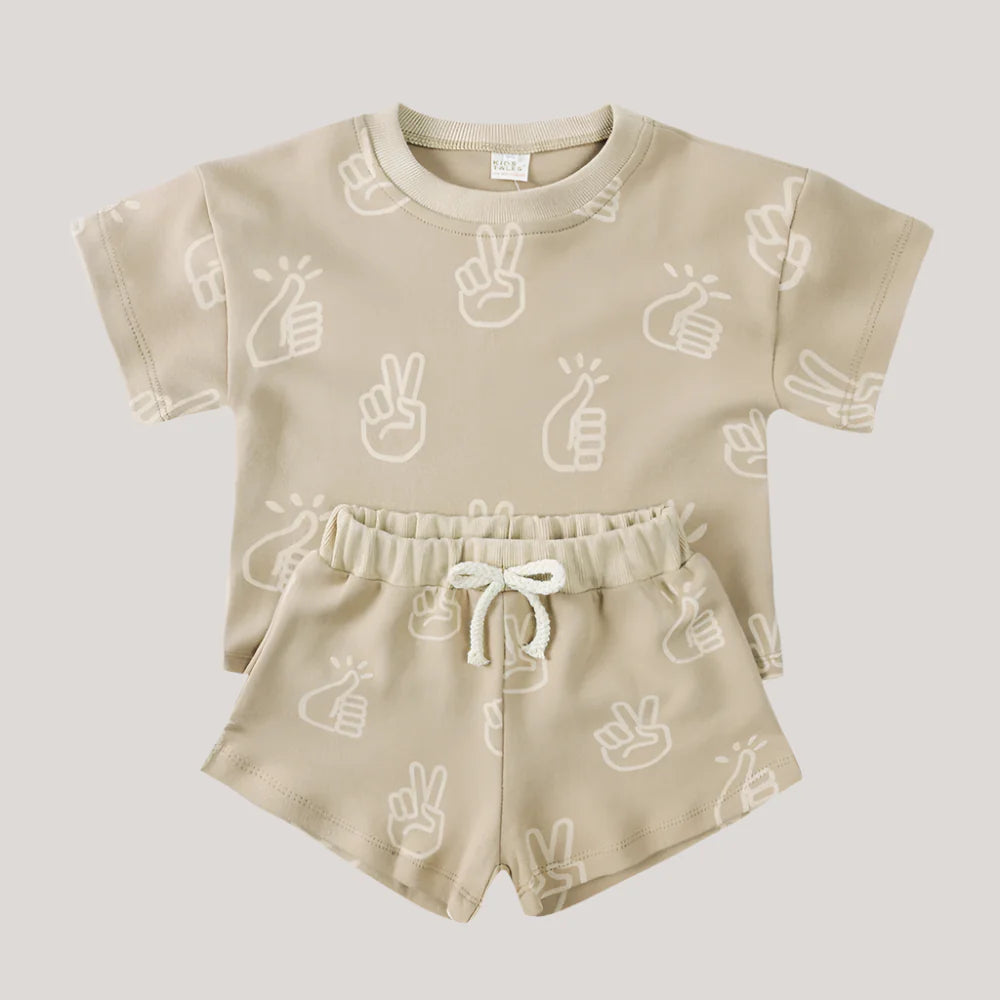 Boys Printed Shorts Set