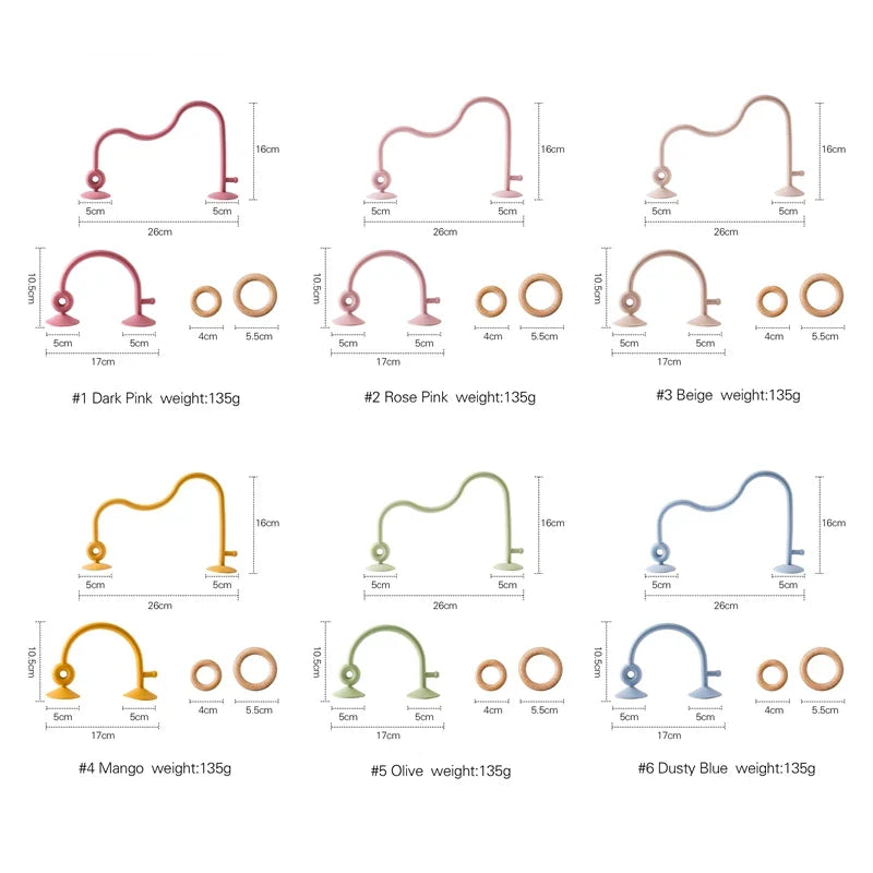 Montessori Wood Ring Soft Silicone Teether Toys