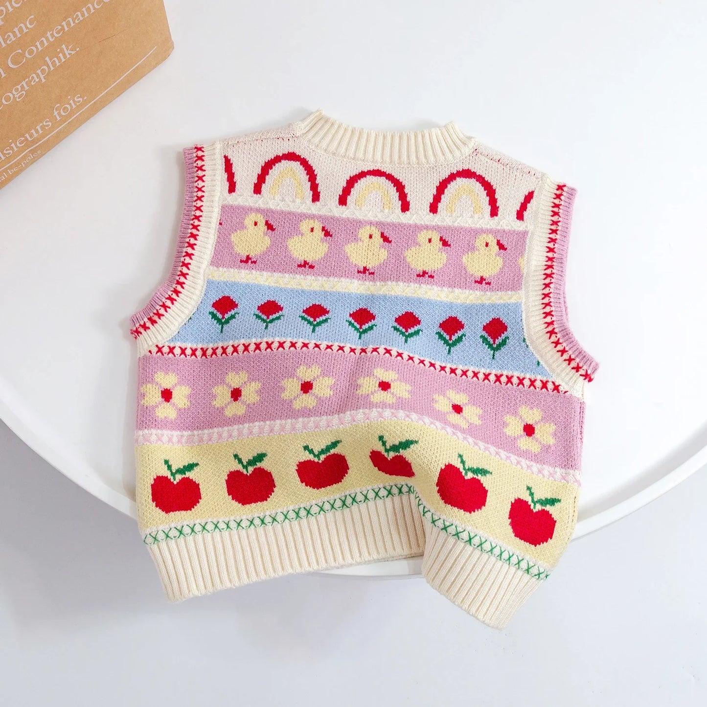 Blossom Striped Pattern Vest