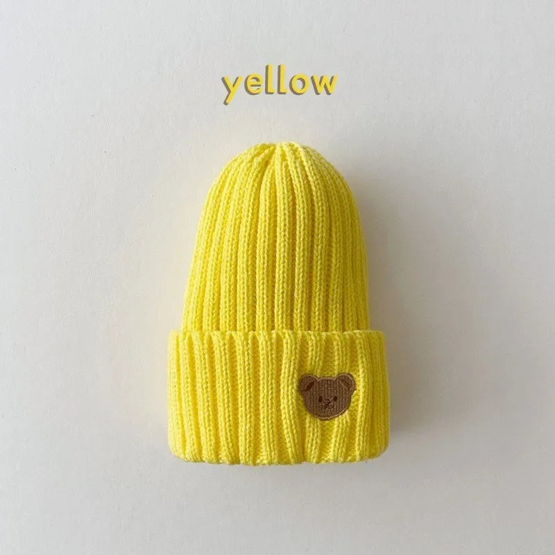 Teddy Bear Embroidered Beanie Hat