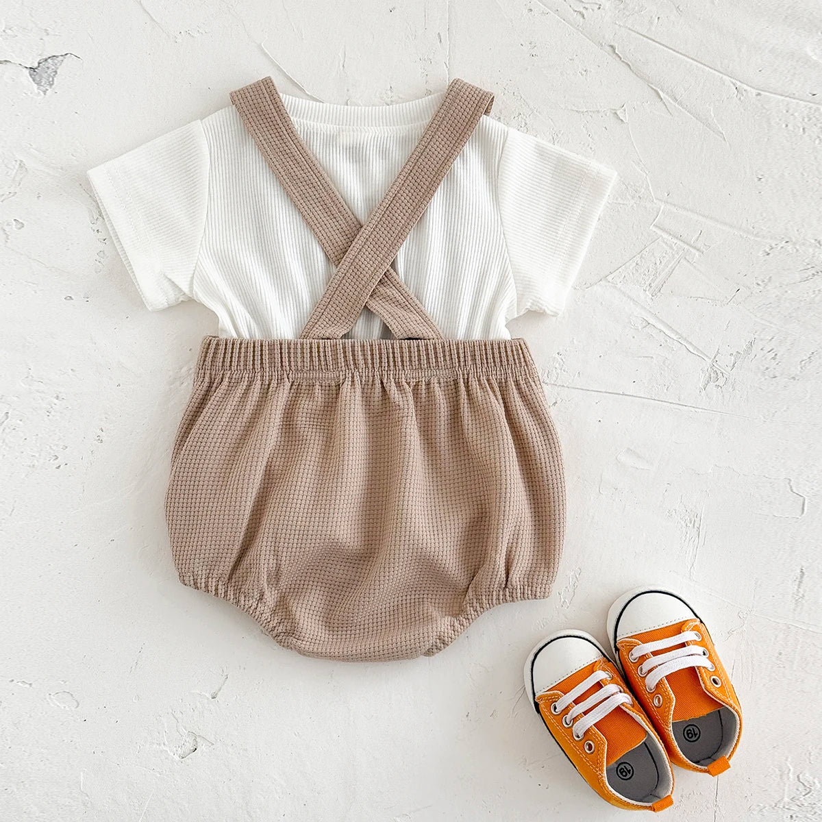 Waffle Rainbow Romper Set