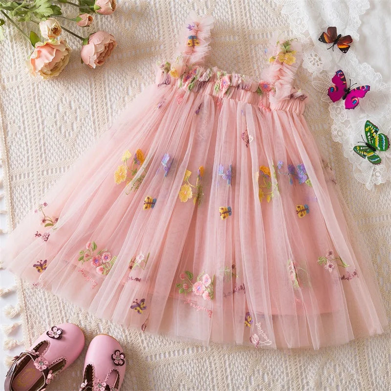 Floral Butterfly Tulle Dress