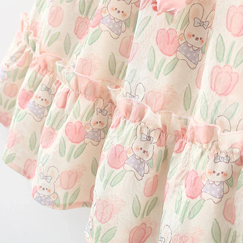 Floral Tulip Fly Sleeve Dress