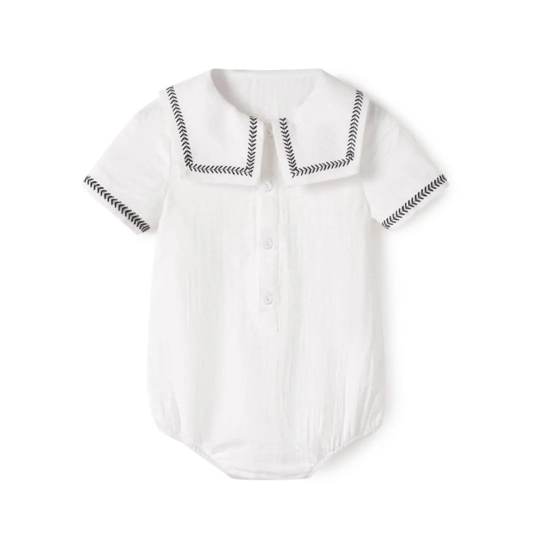 Embroidery Sailor Style Romper