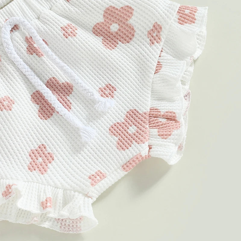 Newborn Flower Romper Set. 3 Pcs