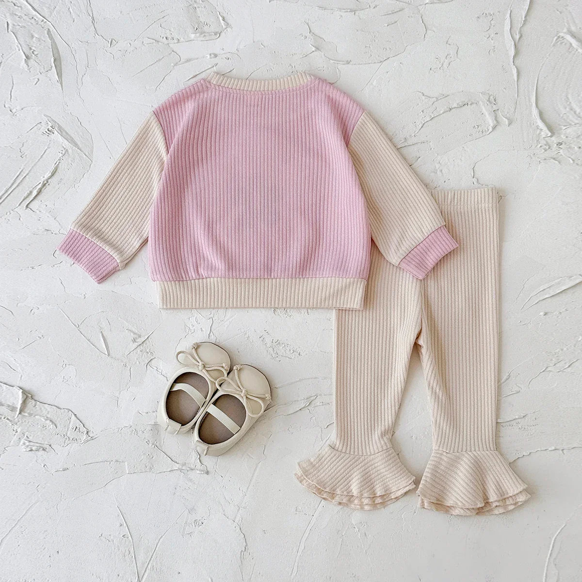 Flower Embroidered Frill Pants Set