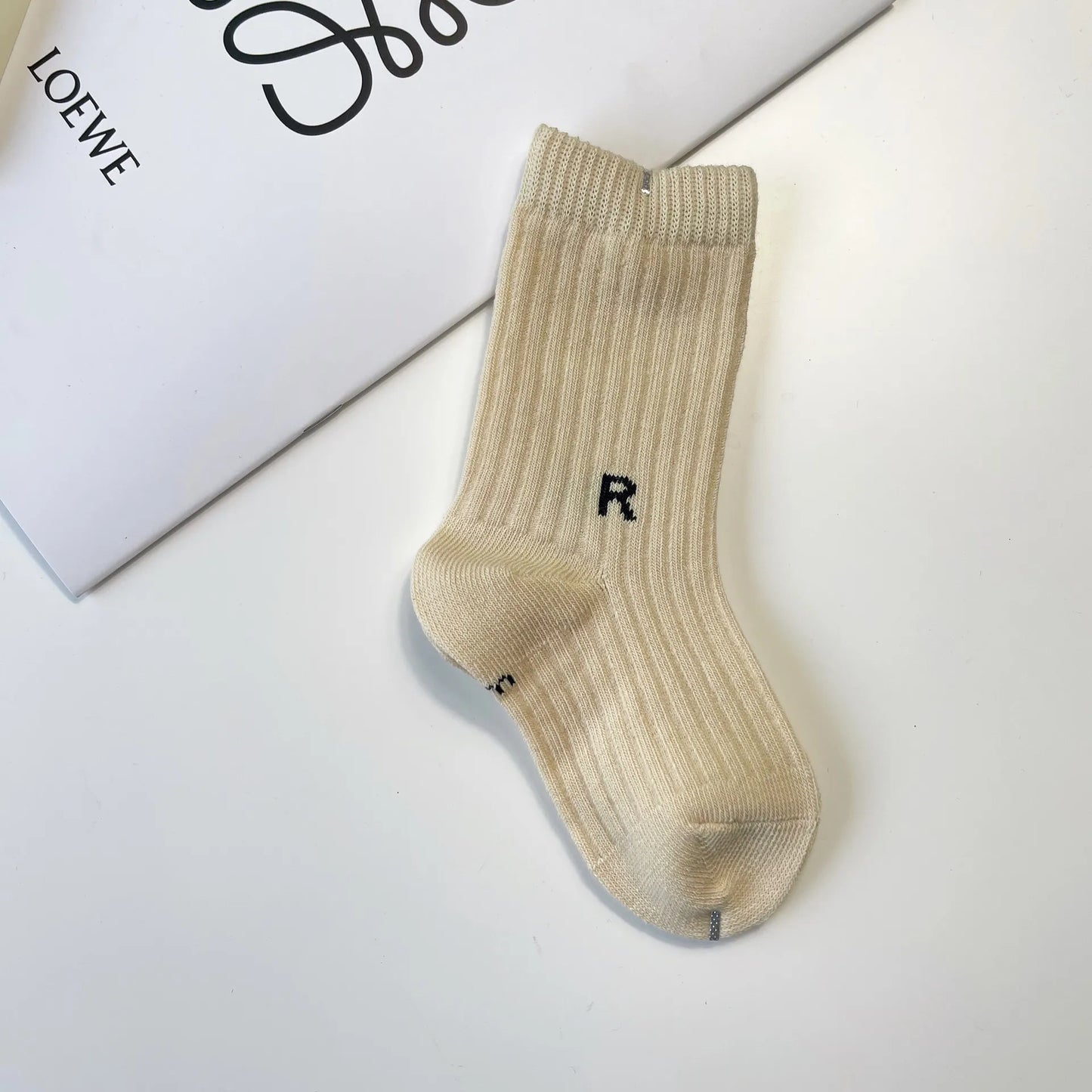 Letter R Cotton Cute Baby Socks