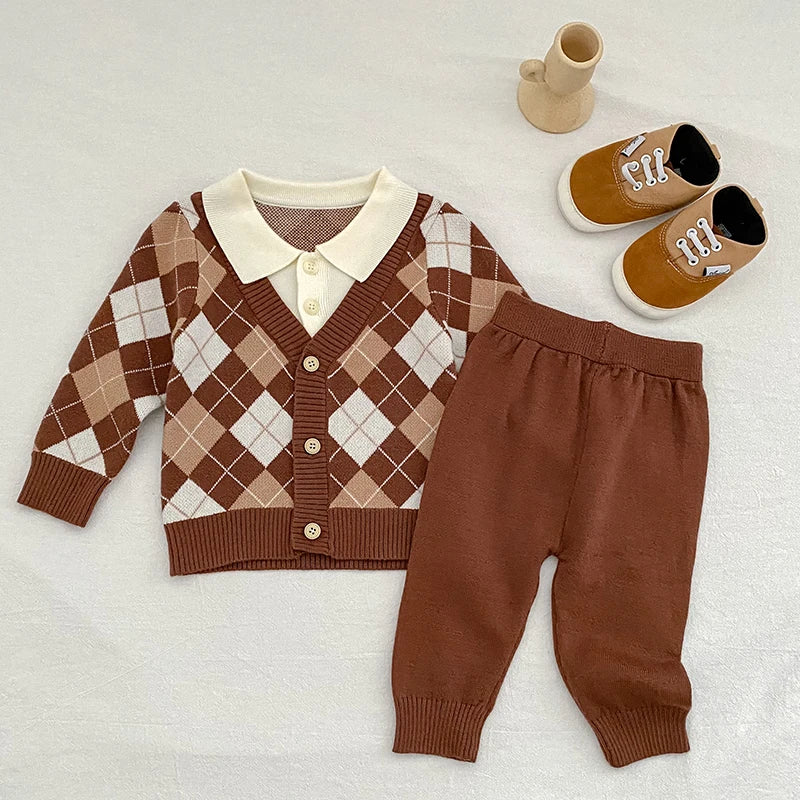 Classic Checkered Sweater Set