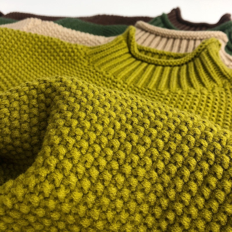 Solid High Neck Sweater