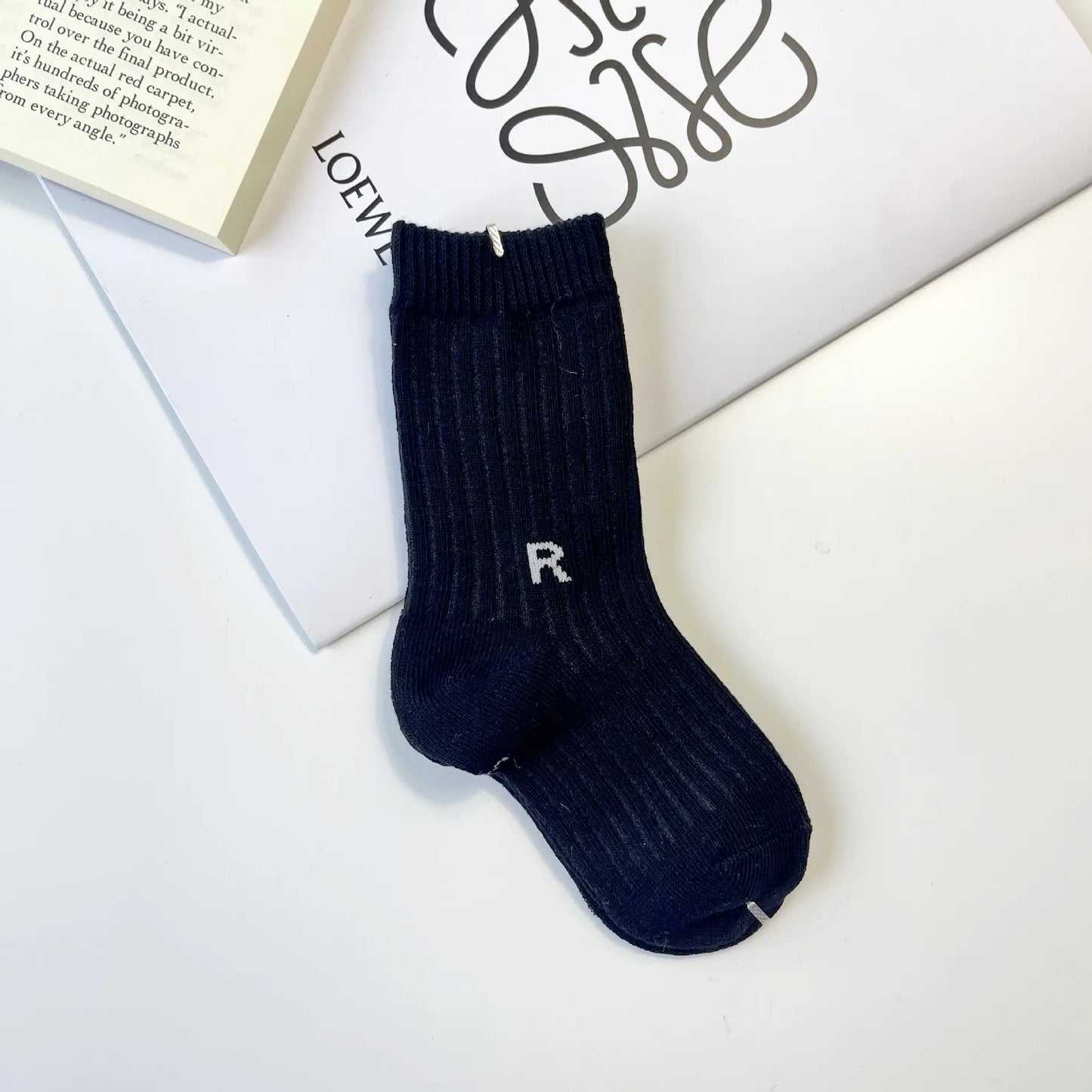 Letter R Cotton Cute Baby Socks