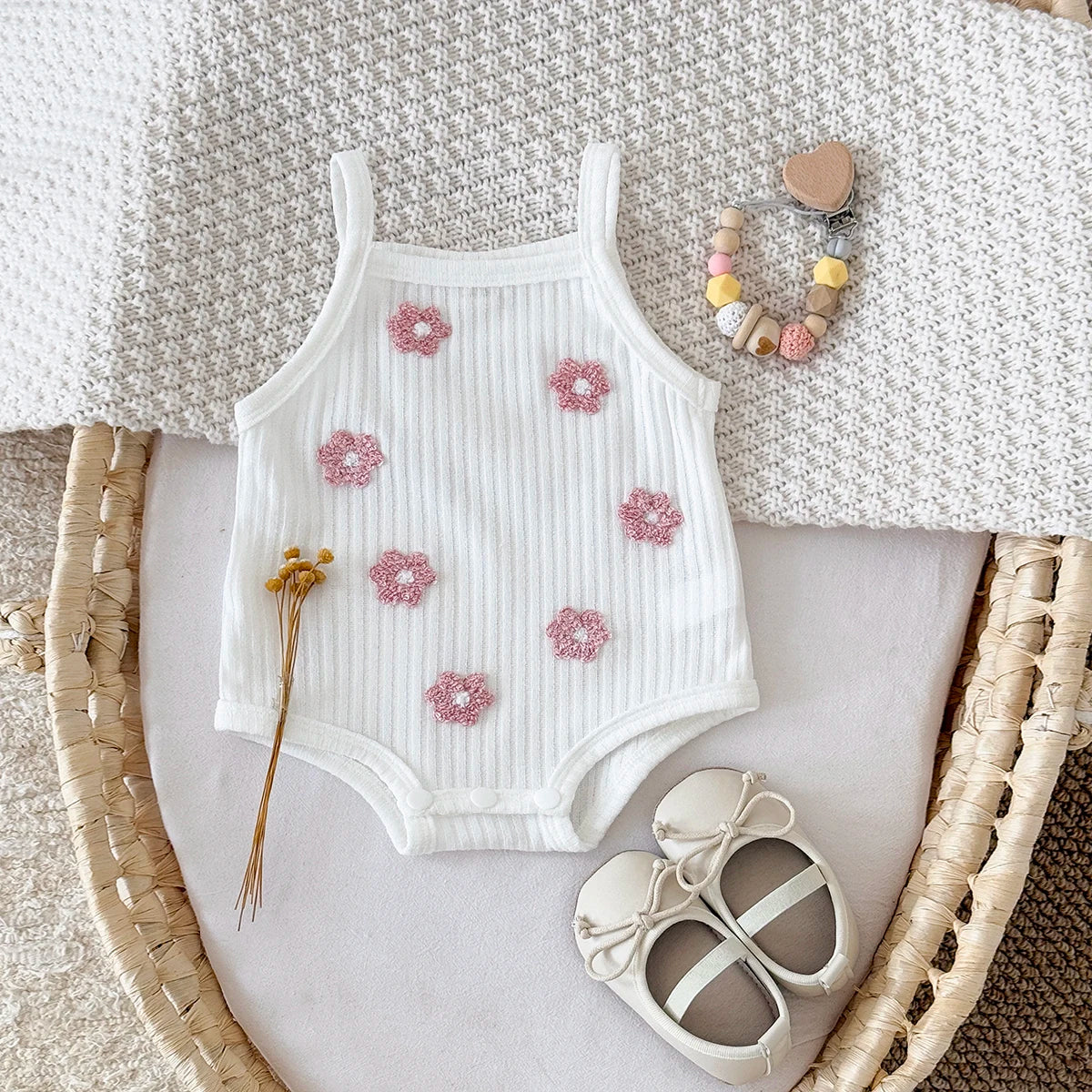 Breathable Camisole Flower Bodysuit