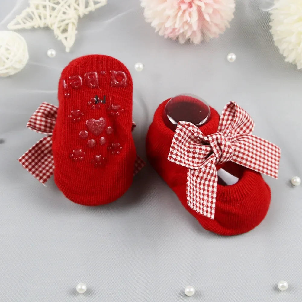 Anti Slip Bowtie Cotton Socks