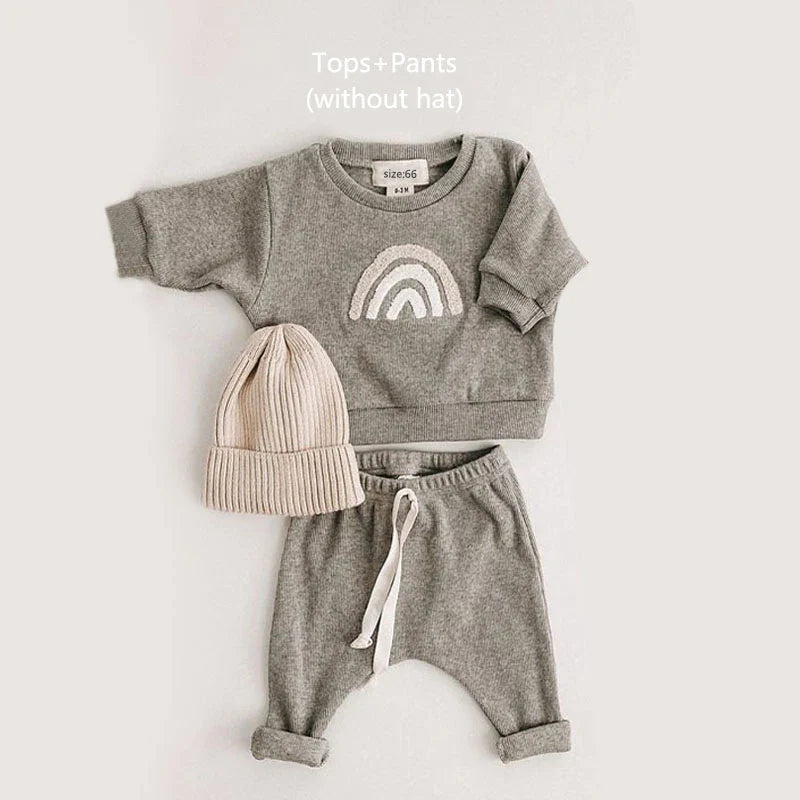 Fuzzy Rainbow Sun Jogger Set