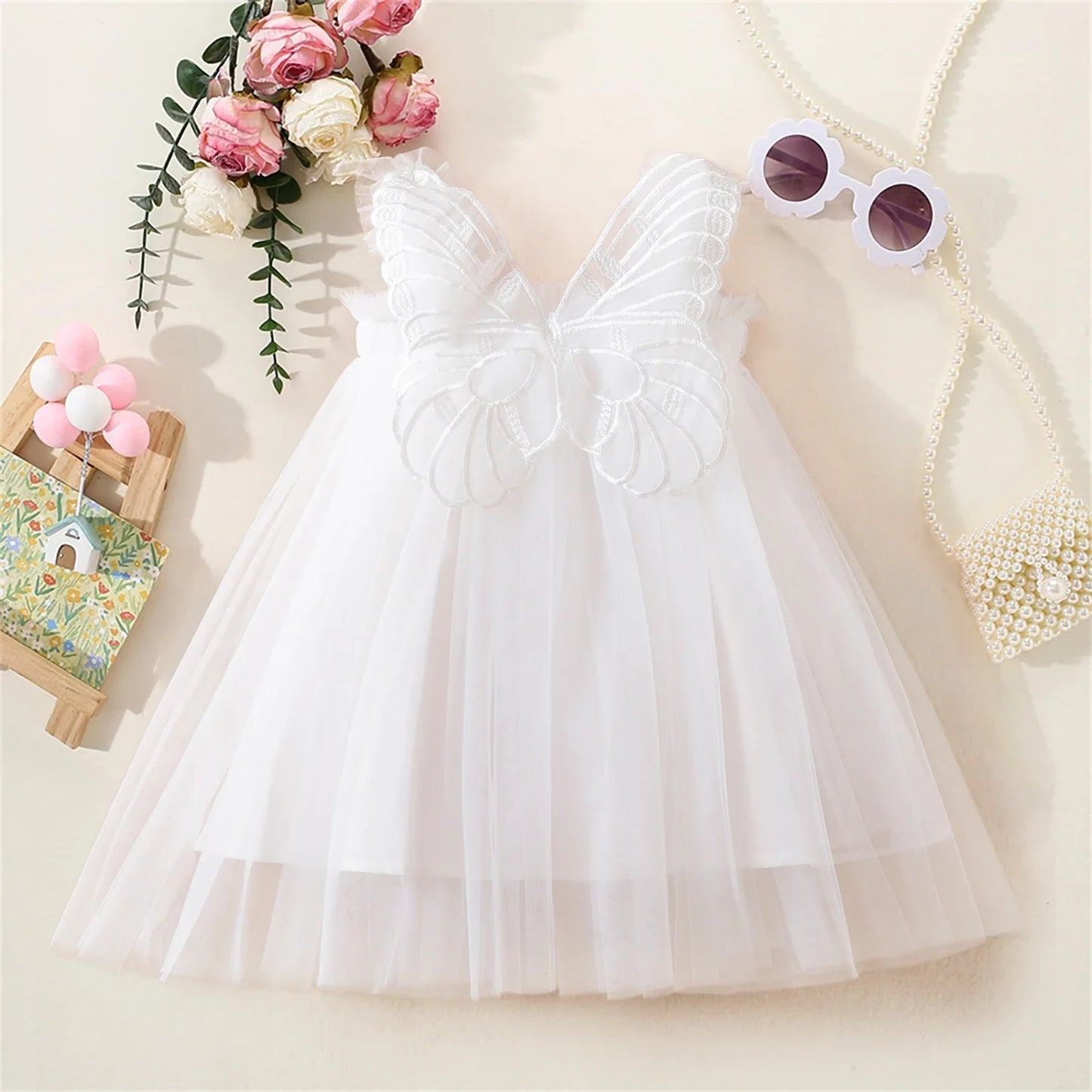 Floral Butterfly Tulle Dress