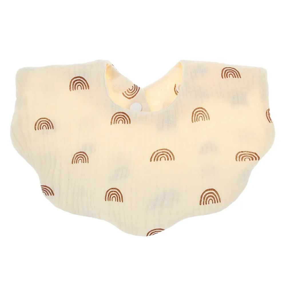 Muslin Round Petal  Infant Bib