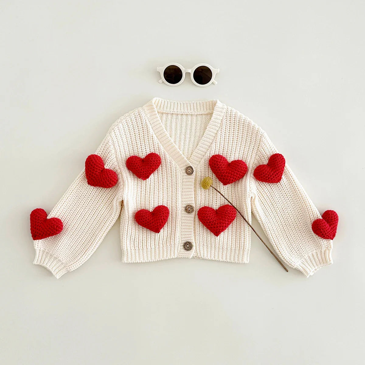3D Sweet heart Cardigan Sweater