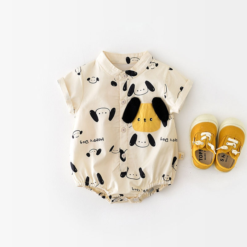 Yellow Puppy Dog Romper